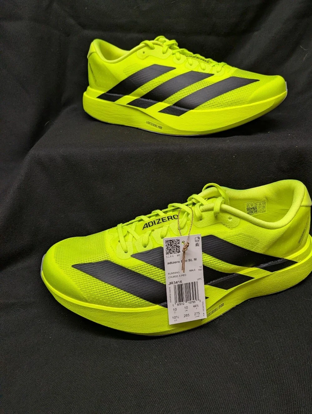 Adidas Adizero EVO SL Woven Shoes, Size 10.5, solar Yellow